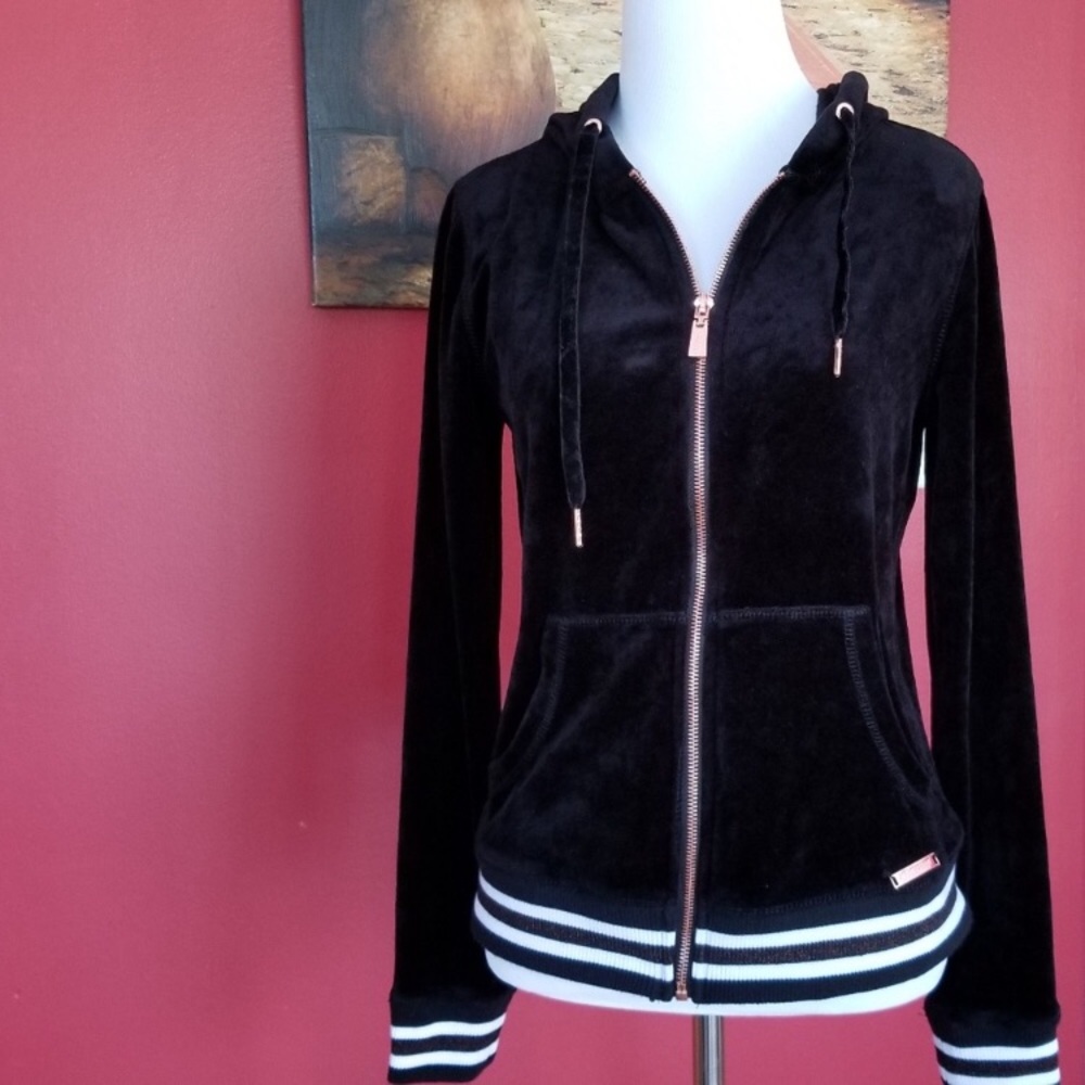 Velour zip up hoodie